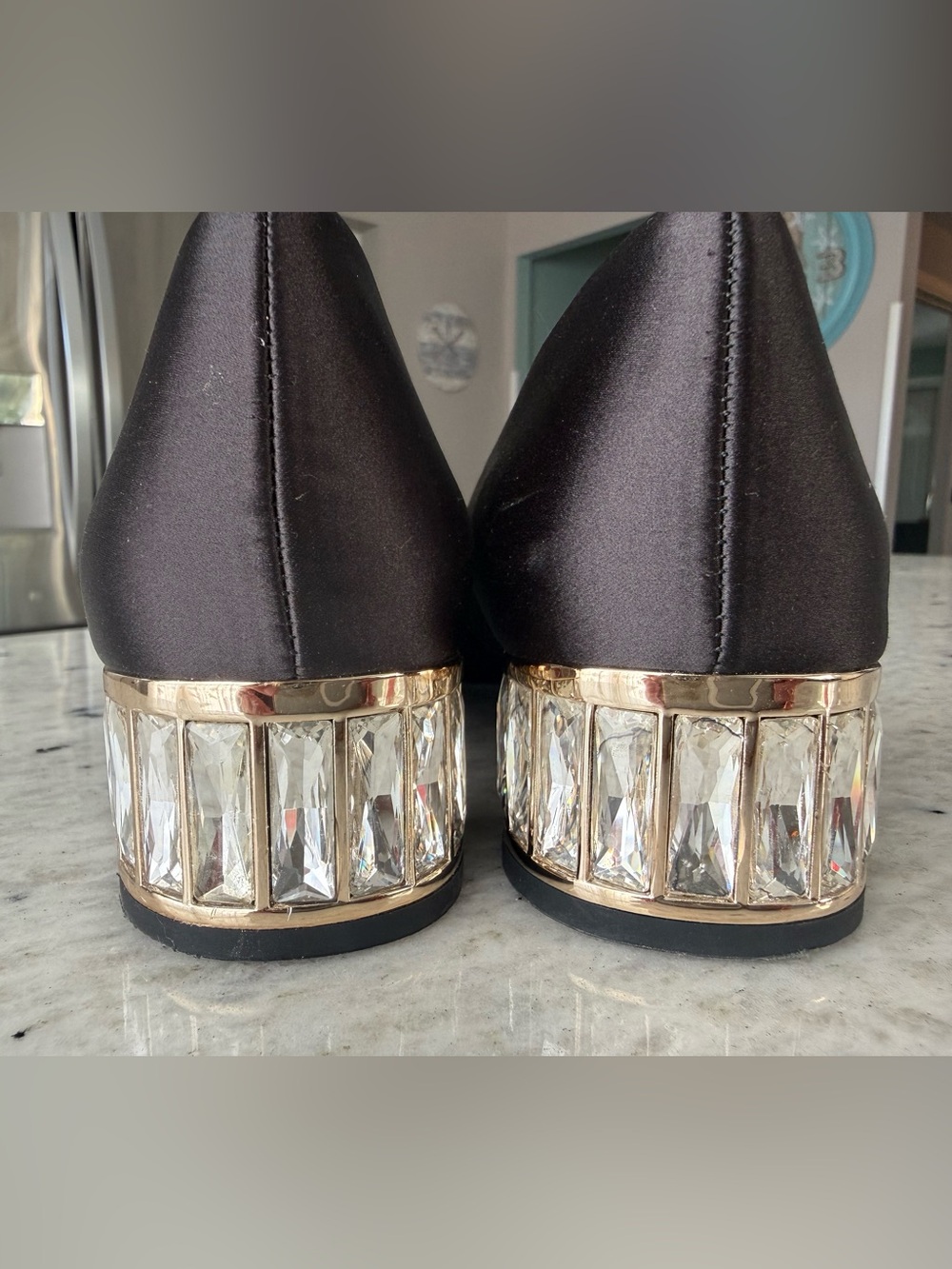 Anne Klein “Haedyn” Jewel Block Heel Pumps